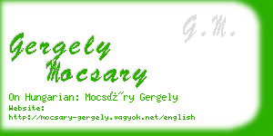 gergely mocsary business card